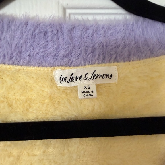 NWOT For Love And Lemons Yellow and Purple Cardigan - Picture 3 of 3